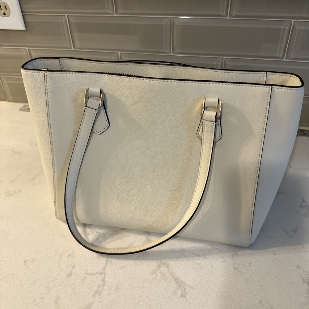 Tory Burch Tote Bag Shoulder Bag Robinson Medium Leather Ivory, Protective Bag. - Picture 4 of 16